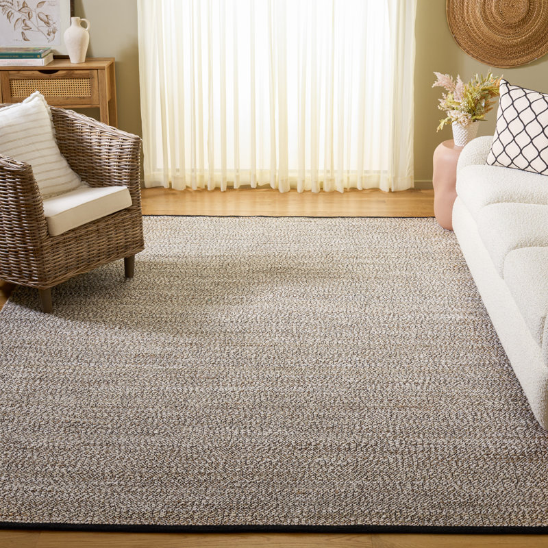 Natural Fiber 867 Flatweave Jute/Cotton No Pattern Rug in Beige, Rectangle 8' x 10'