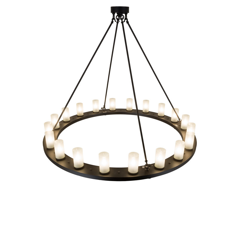 Lustre 60 l 20 po Loxley, Noir délavé, Transparent