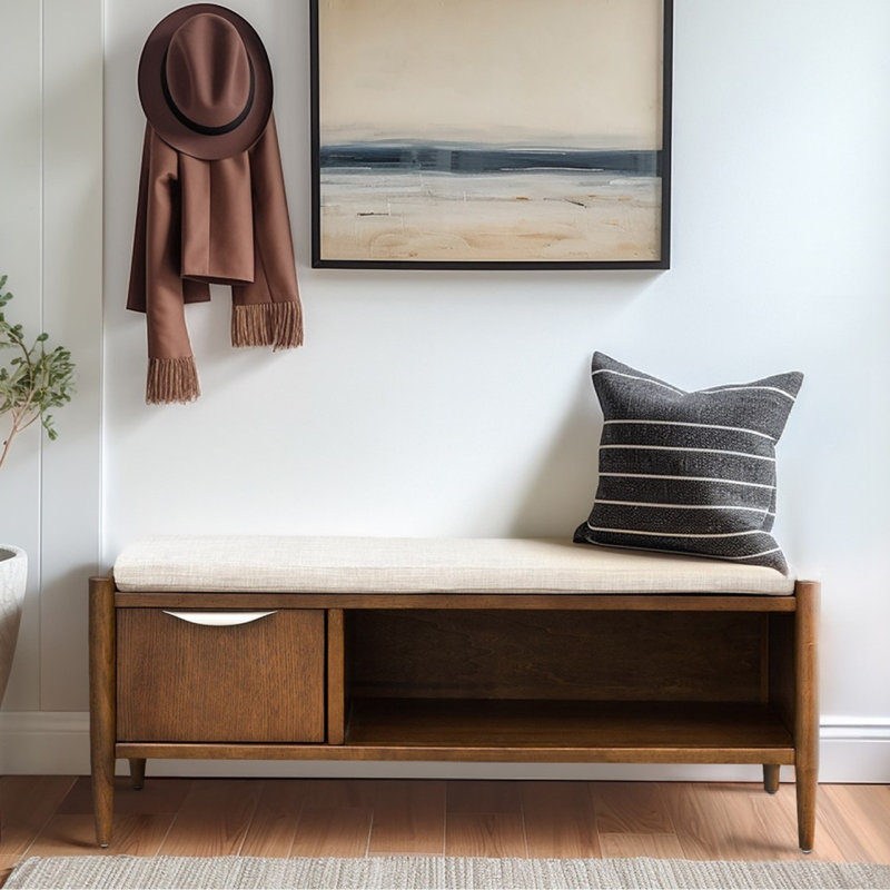 Banc d'appoint avec rangement et coussin rembourré