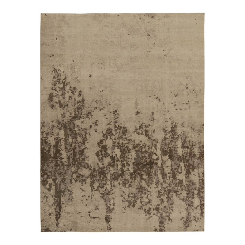 Distressed Homage Hand Knotted Wool Abstract Area Rug, Rectangle 13' x 19'
