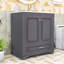 Meuble-lavabo de salle de bain avec lavabo en céramique, tablette réglable, tiroir et armoire de rangement-426060896