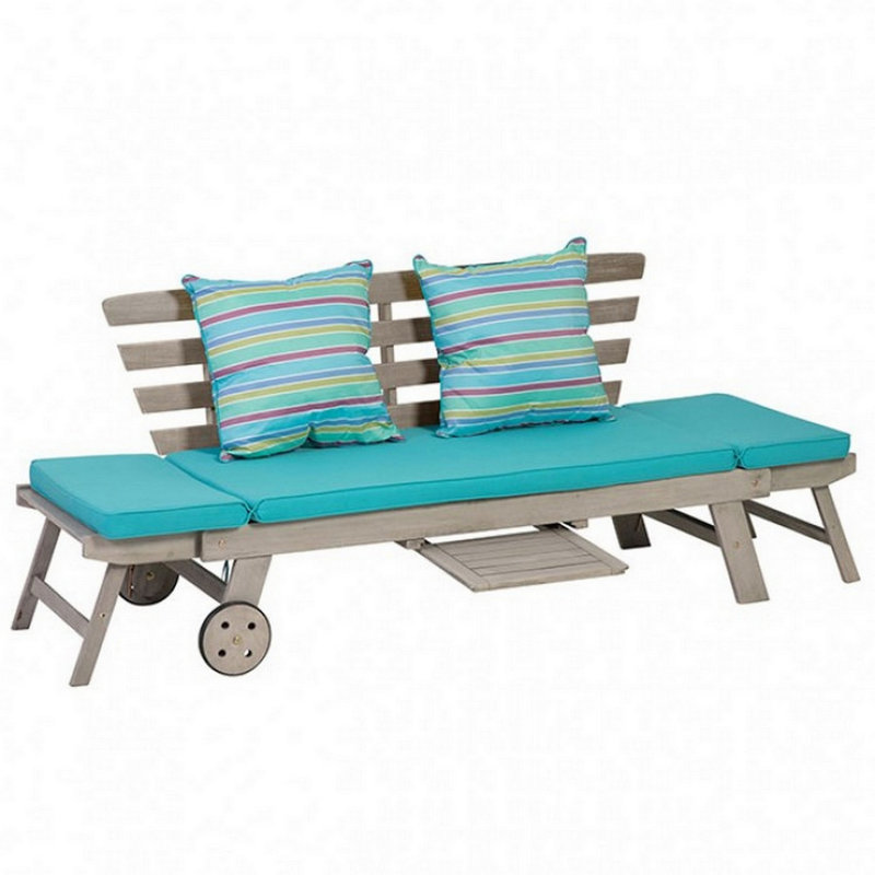Hilman 78'' Wide Acacia Patio Sofa with Cushions