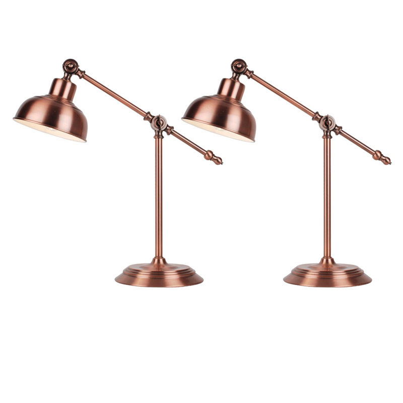 Larosa Metal Table Lamp, Antique Brushed Copper