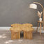 Table basse de 31,49 pouces avec table basse carrée en MDF naturel et chaleureux