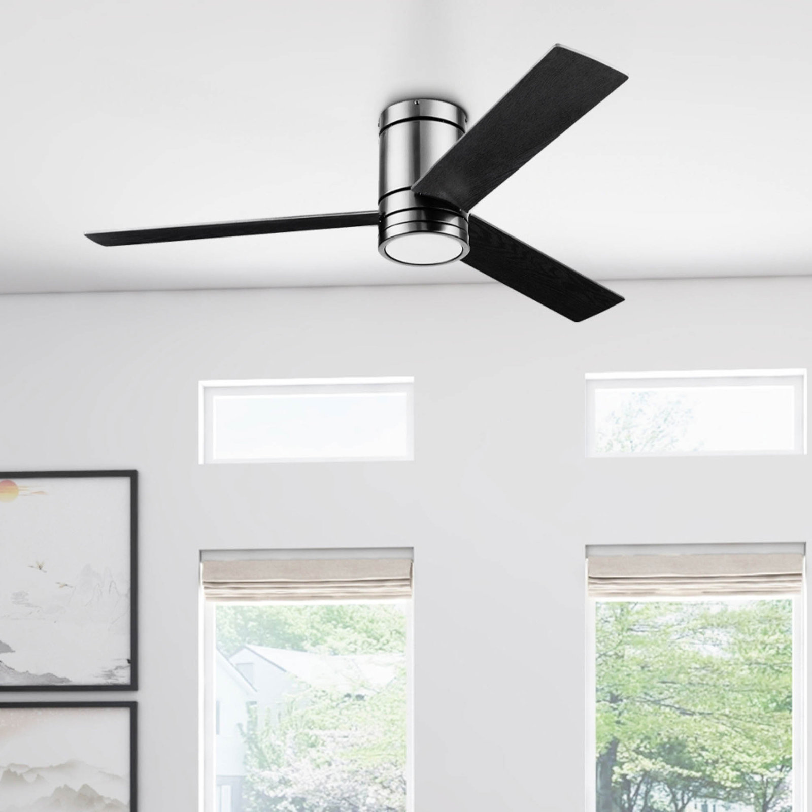Espy 52" Ceiling Fan with LED Lights & Remote, Gun Metal