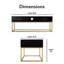 Tommy Hilfiger Ellias Modern TV Console Stand with 1 Drawer, Glossy Black Top, Golden Metal Frame