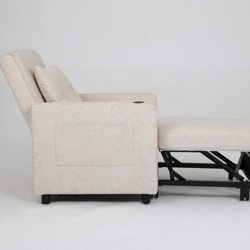 Canapé-lit convertible 3 en 1 Sleeper Chair, Lin beige