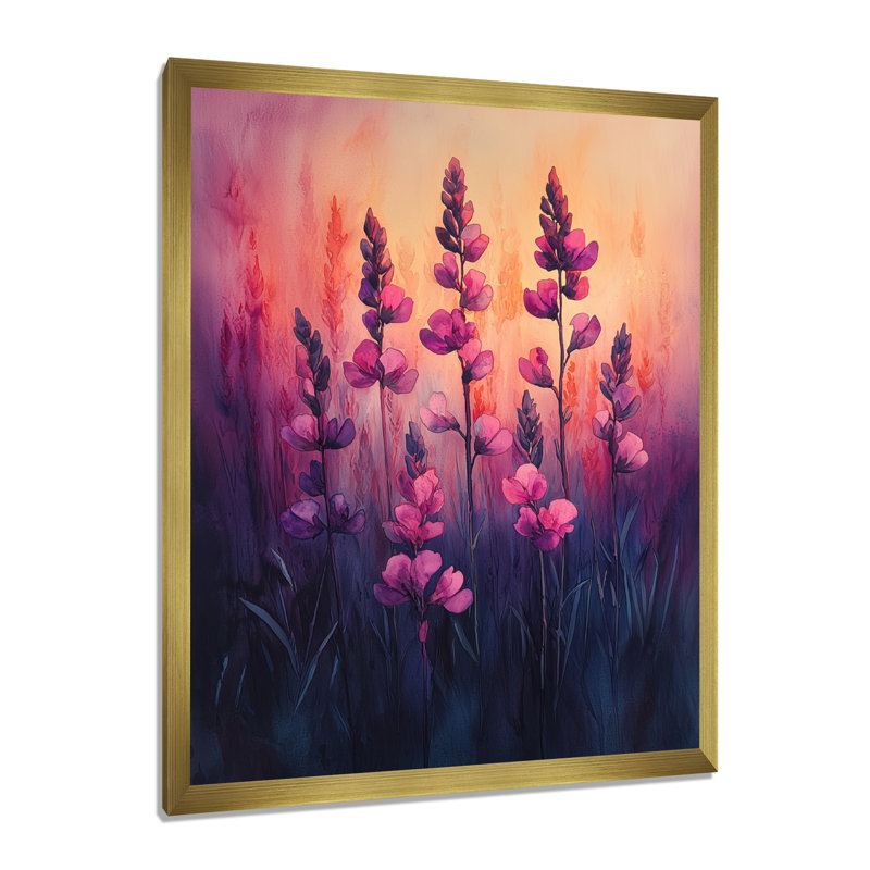 Bedwell - Floral Canvas Prints, H 20 po x l 12 po, Reproduction encadrée d'une seule photo, Doré