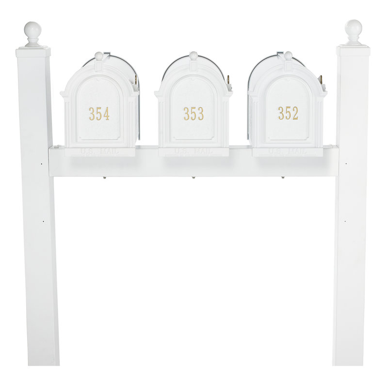 Boîte aux lettres avec piquet inclus, Blanc, Oui