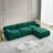 Boneless Modular Sectional Sofa, Button Tufted Designed and DIY Combination,L Shaped Couch with Reversible Ottoman, Green Velvet-1606691573