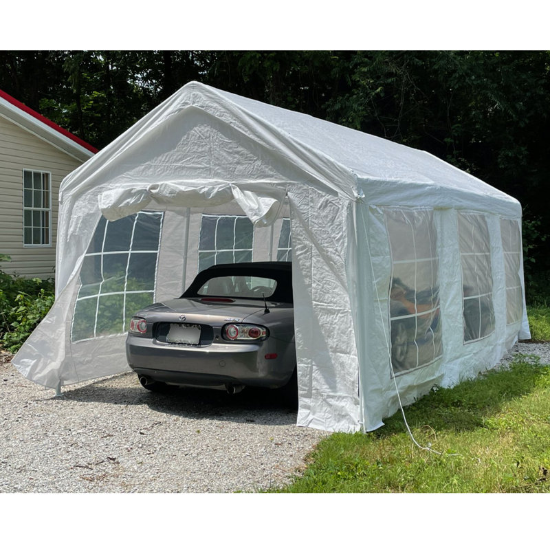 White 10x20 FT Outdoor Canopy Tent with Sidewalls and Windows