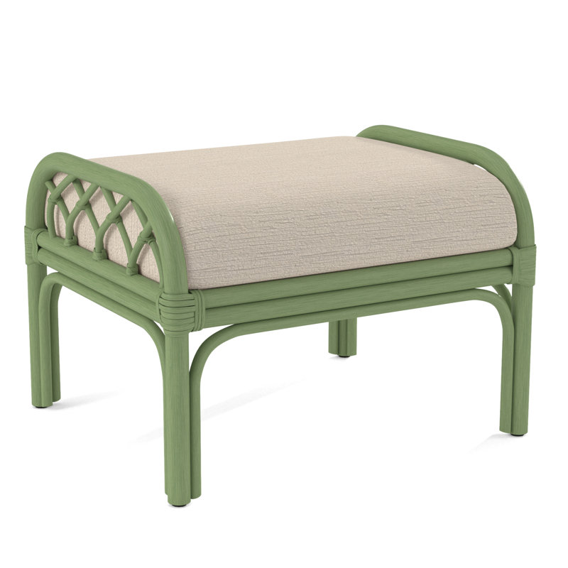 Repose-pieds rectangulaire Edgewater, Céleri, Tissu performance blanc 0851-94