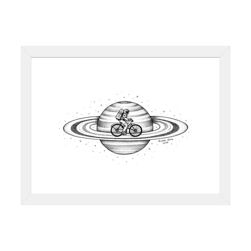 «Space Ride I» par Enkel Dika - impression d'art graphique, Toile blanche encadrée, Blanc, H 24 po x l 32 po x P 1 po