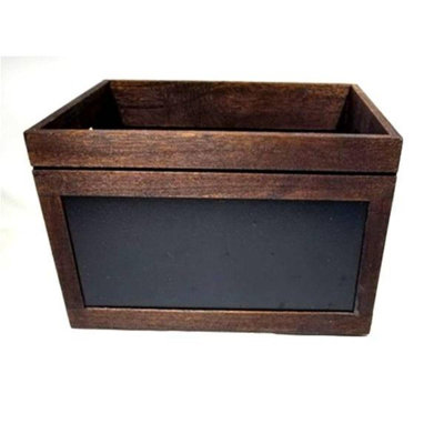 Caisse rectangulaire en bois avec 2 panneaux noirs et poignées latérales