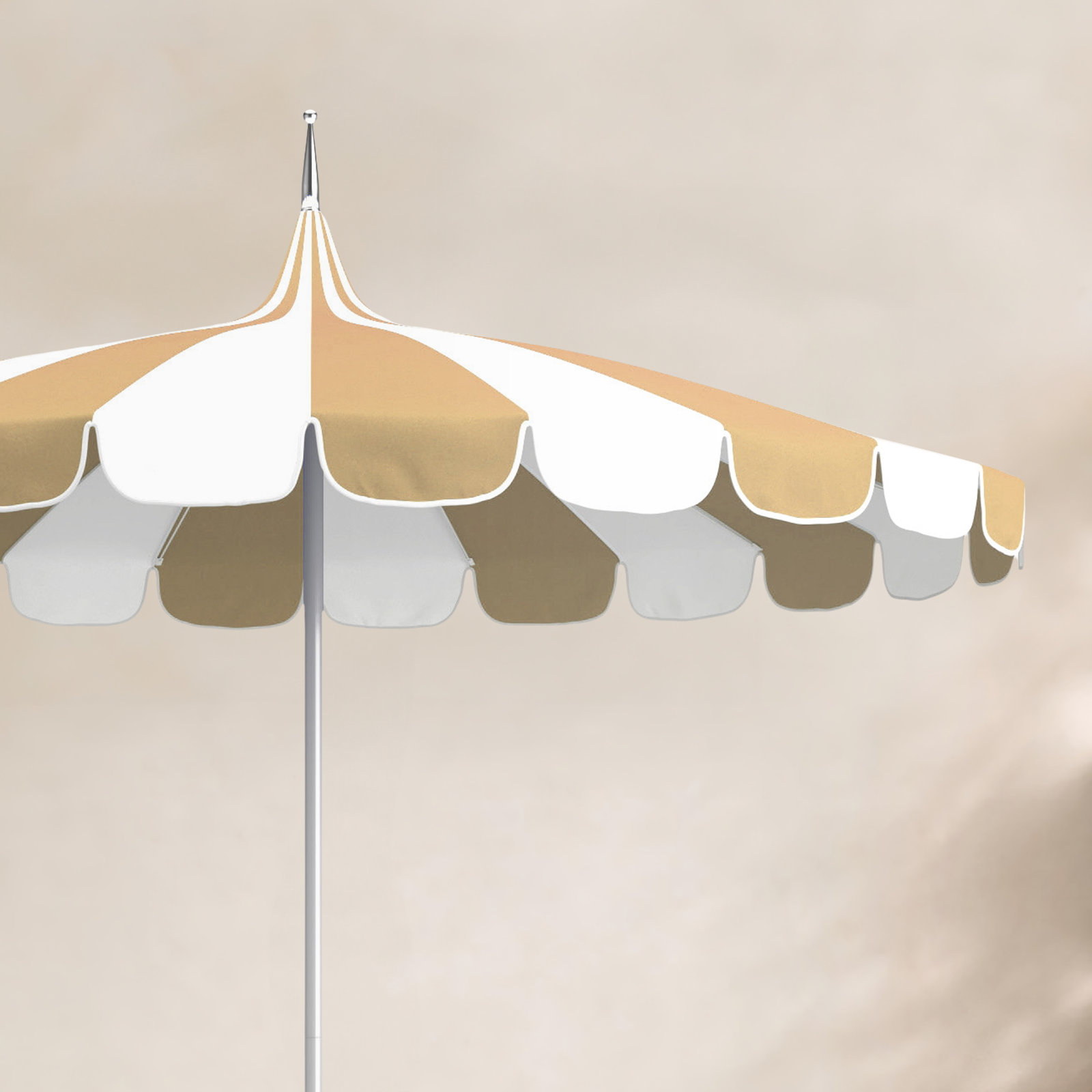8.5' Sunbrella® Two-Tone Pagoda Umbrella, Antique Beige Sunbrella® Canvas