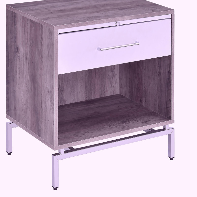 Table basse décorative en chêne gris et chêne blanc vieilli