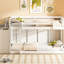 Lit superposé double blanc avec structure en pin massif et nombreuses options de rangement 4 3 tablettes en bois blanc pour rehausser la chambre à coucher-593508980-593508981