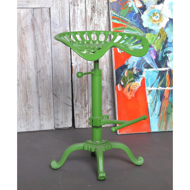 Tabouret de bar pivotant à hauteur ajustable Elinna, Vert