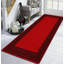 Plain Rug with Greek key Bordered Gel backed Rug Alyne Red/Black Rug-1487964359