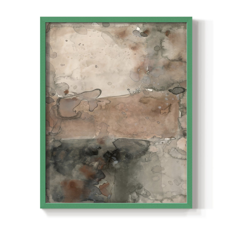 «Mud Play II», reproduction encadrée - bois massif, Green, H 11 po x l 9 po