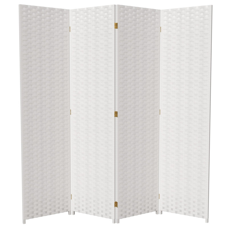 70.75" x 140" 8 Panel Room Divider, 4, 70.75" H x 70" W x 0.75" D, White