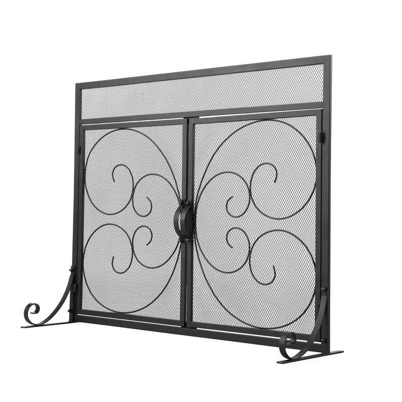 2 Double Door Iron Fireplace Door