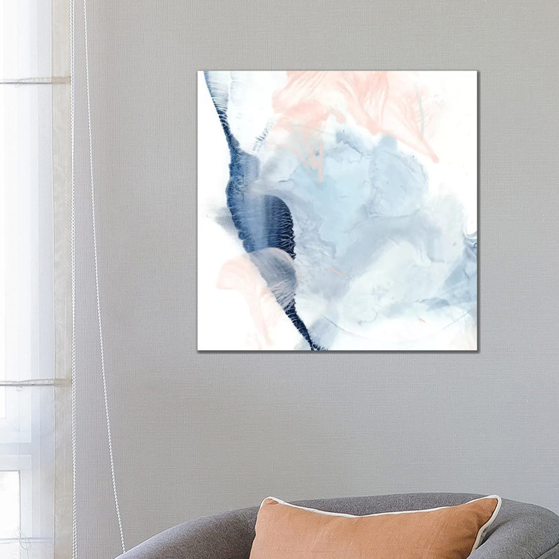 Indigo & Blush II by Ethan Harper - Wrapped Canvas Painting, 66.04 cm H x 66.04 cm W x 3.175 cm D
