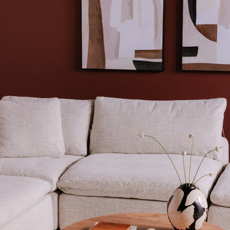 Terra Condo Dream Modular Sectional Livesmart Fabric Cream, Light Gray Livesmart®