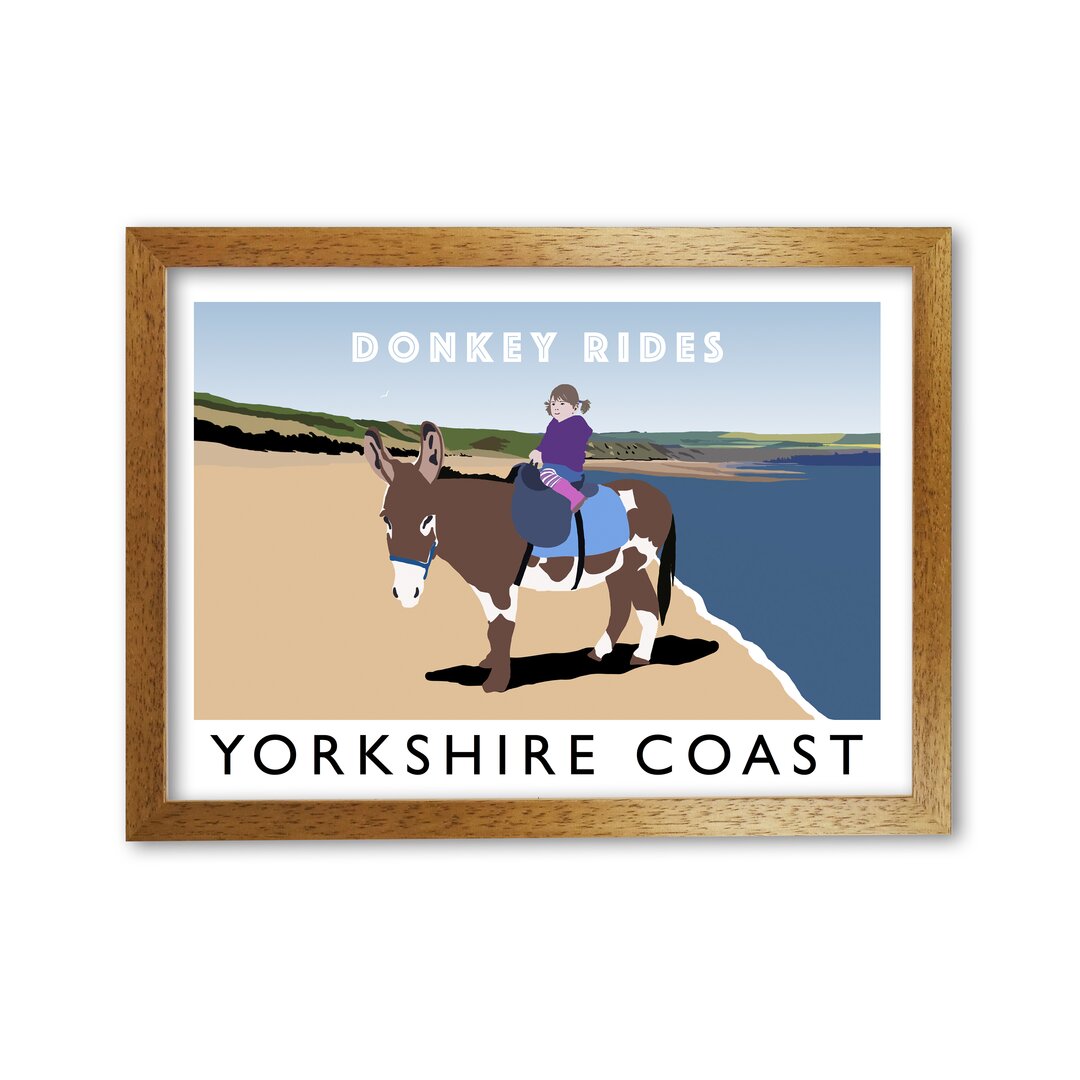 Poster Esel reitet Yorkshire Küste von Richard O'Neill