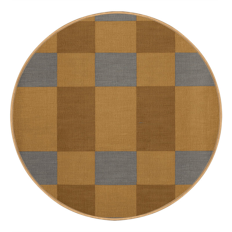 Tapis brun à carreaux lavable à la machine