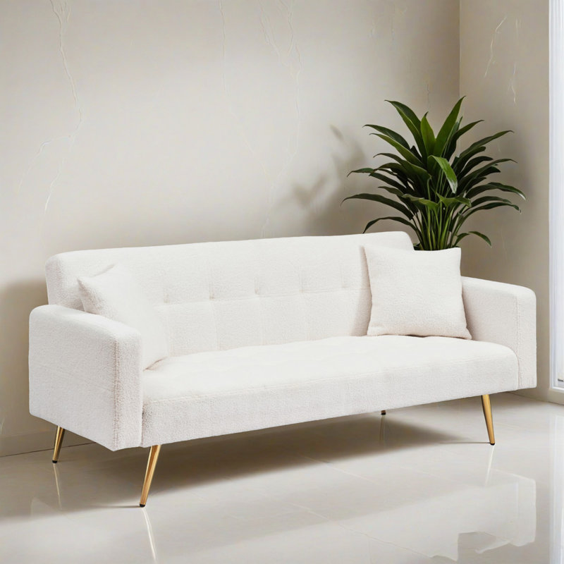 Canapé-lit inclinable convertible 71,72 po de large, Beige