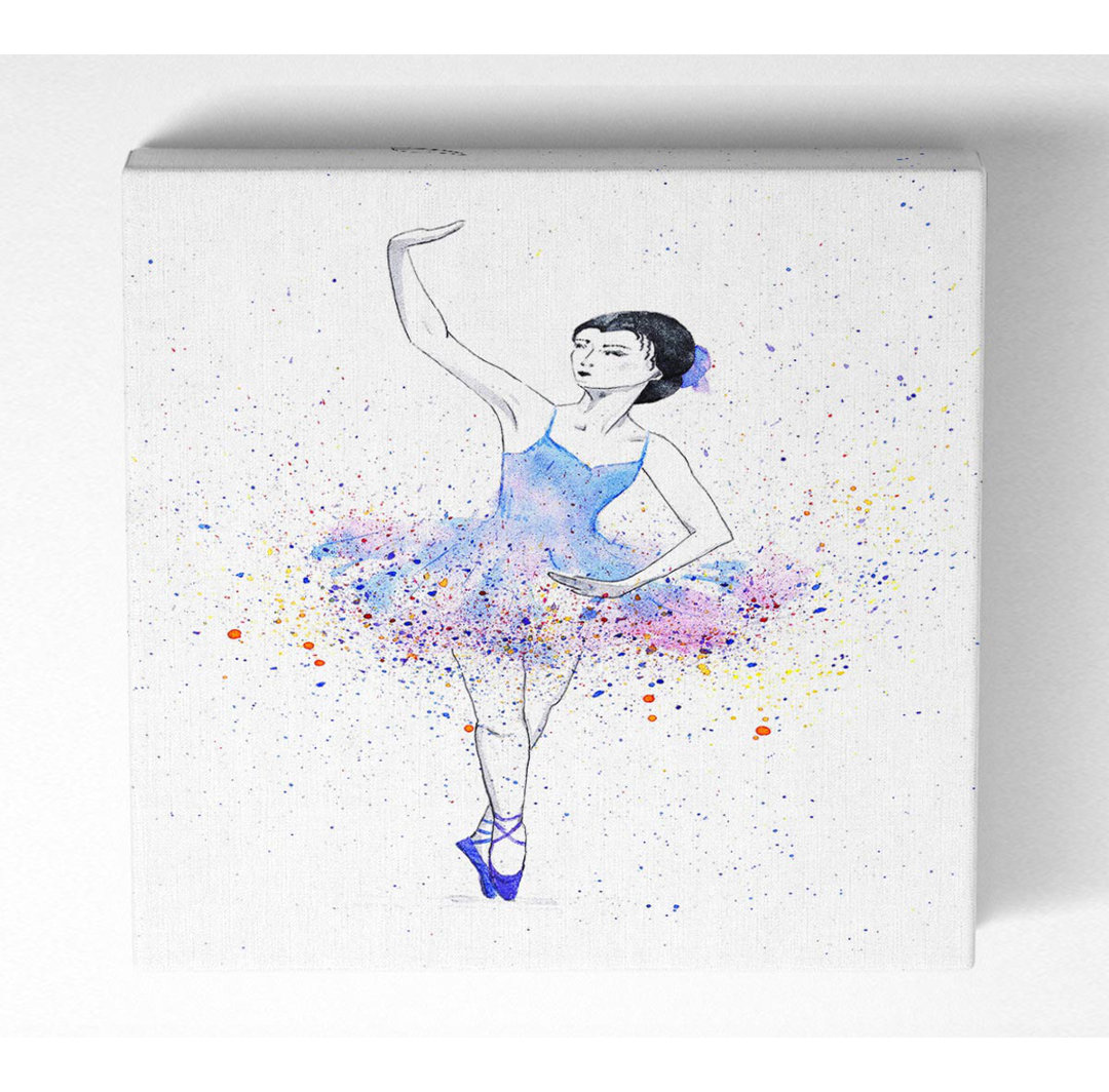 Blue Pink Ballerina 5 - Leinwanddrucke auf Leinwand