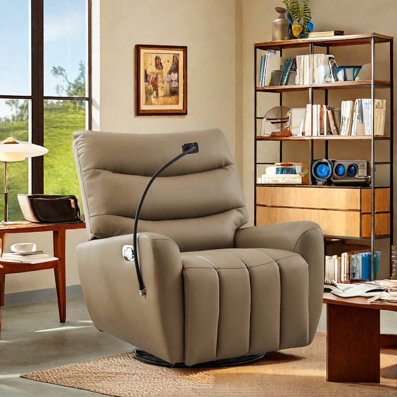 Thella Swivel Recliner, Khaki