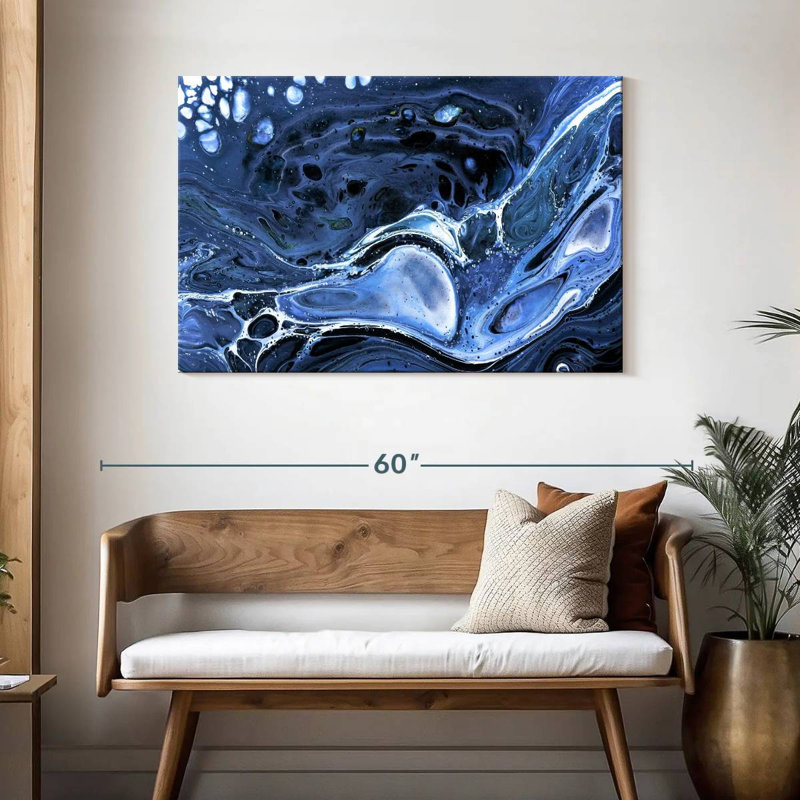 Avery abstrait bleu foncé, H 30 po x l 45 po