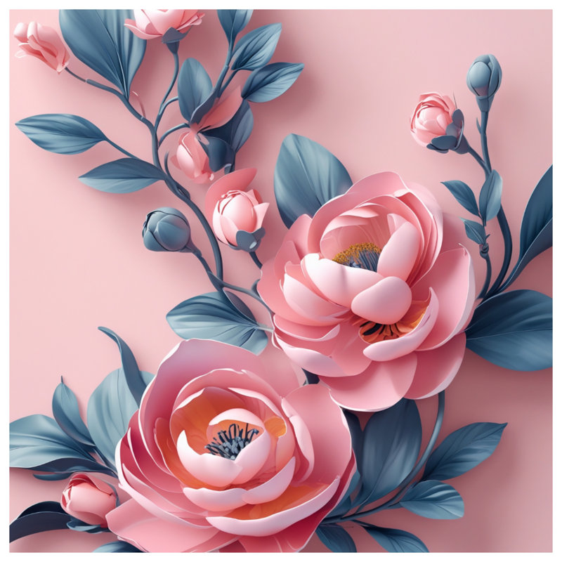 Couvre-lit pivoine rose, Double