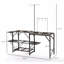 Table de cuisine de camping pliante, station de cuisson de camping portable avec support de lanterne réglable, crochets de suspension et sac de transport