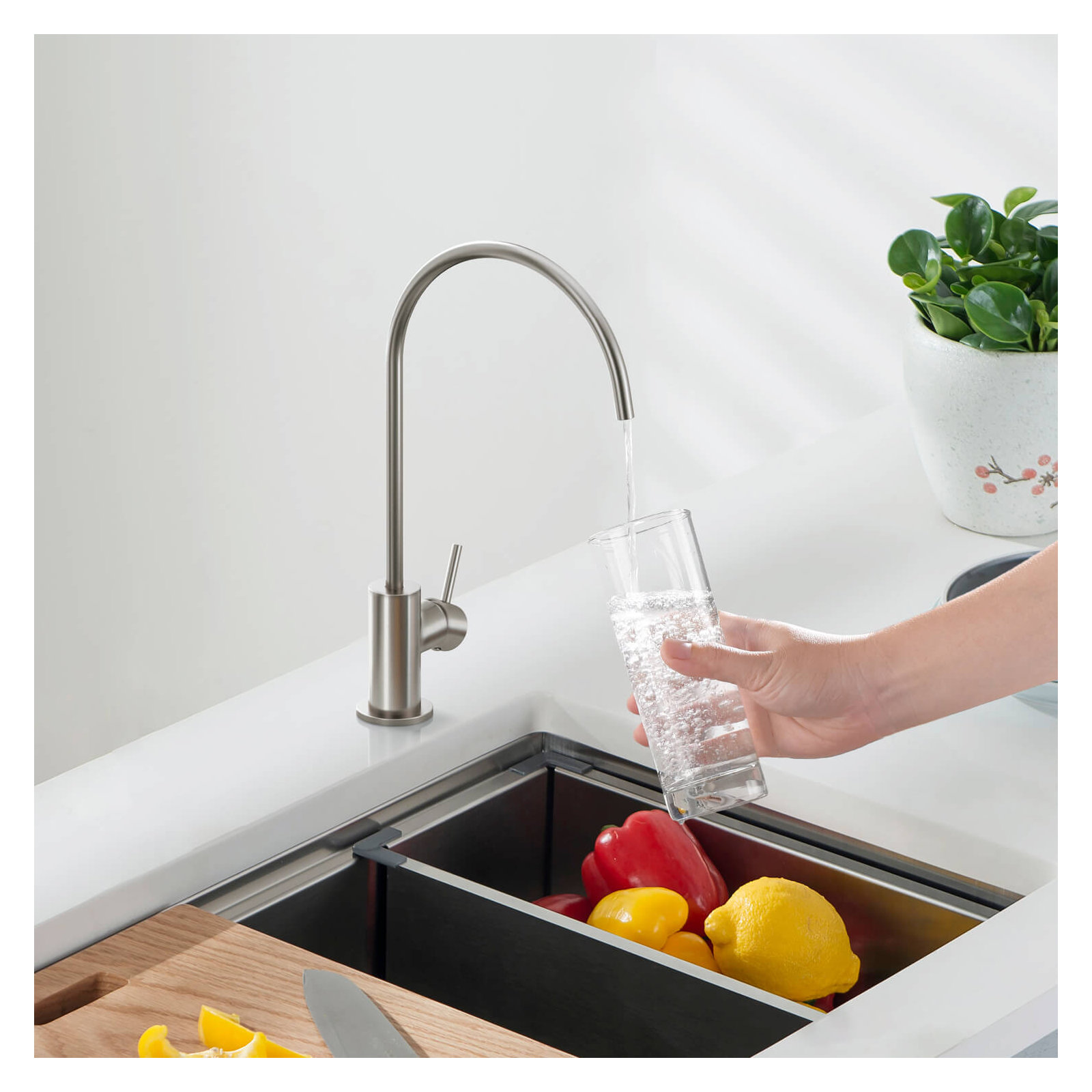 Circular Cold Water Dispensers, Brushed Nickel