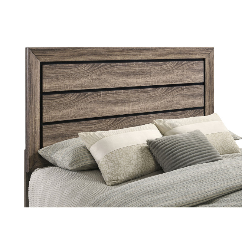 Washed Taupe Queen Panel Bed