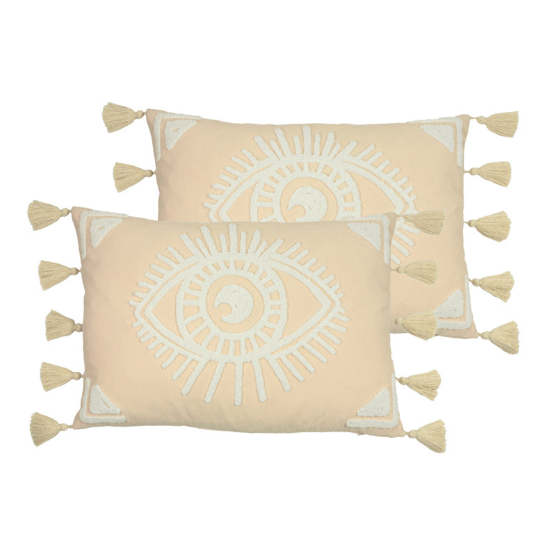 Geometric Rectangular Cushion, Blush