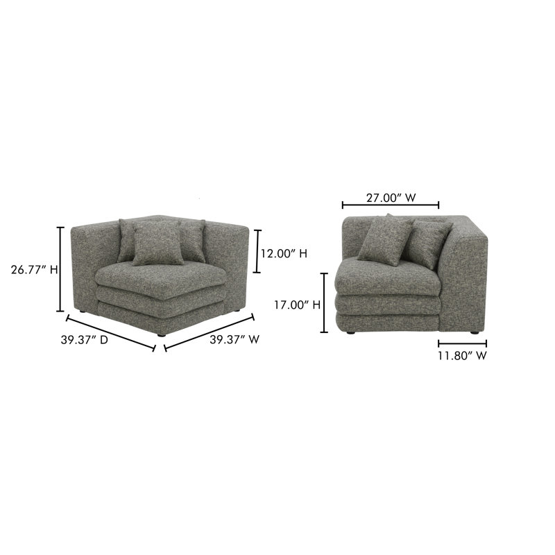 Donia Upholstered Accent Chair, Stone Tweed