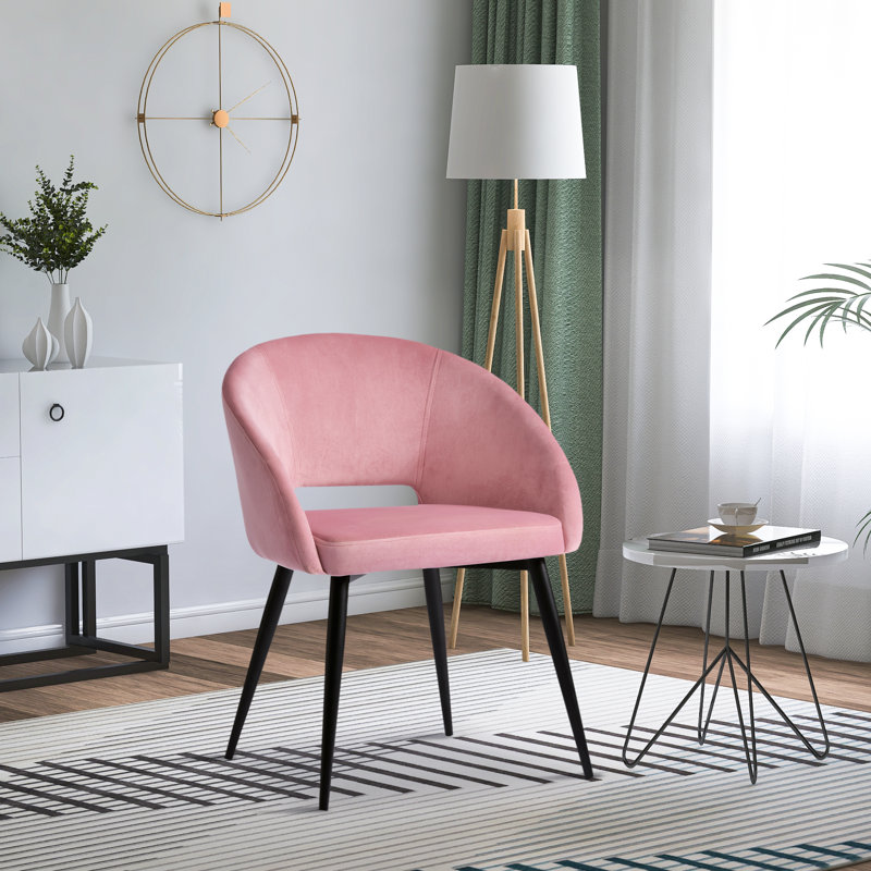 Anteo 47cm H Velvet Upholstered Armchair, Pink