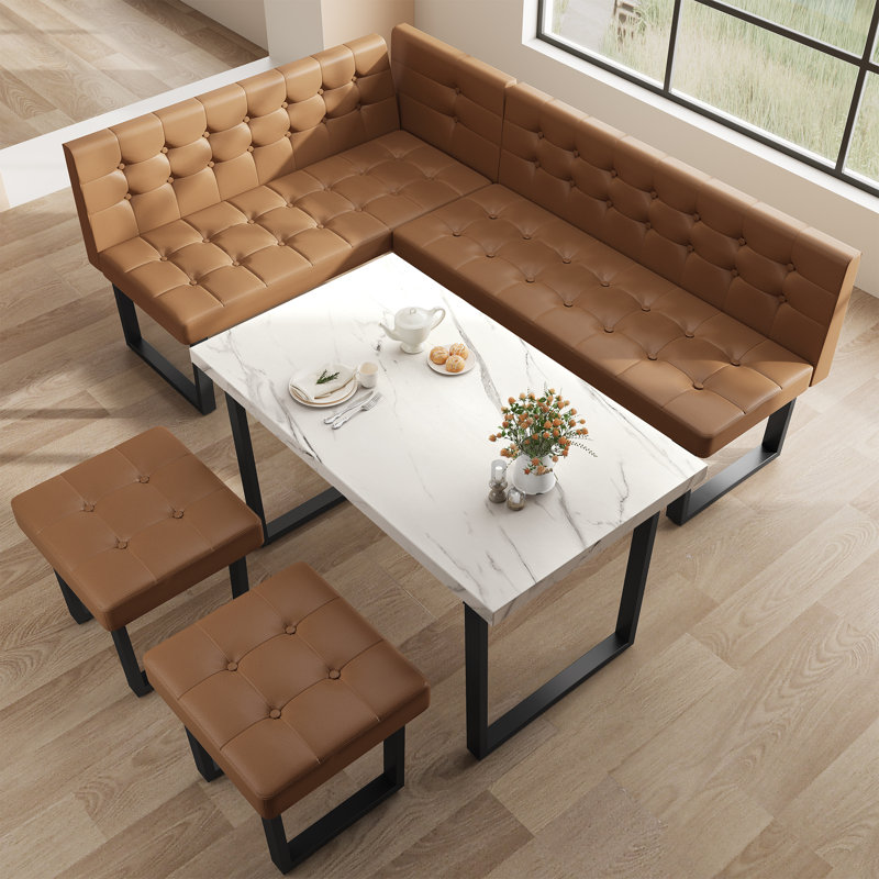 Ensemble de table de salle à manger simple et élégant pour 5 personnes, Blanc