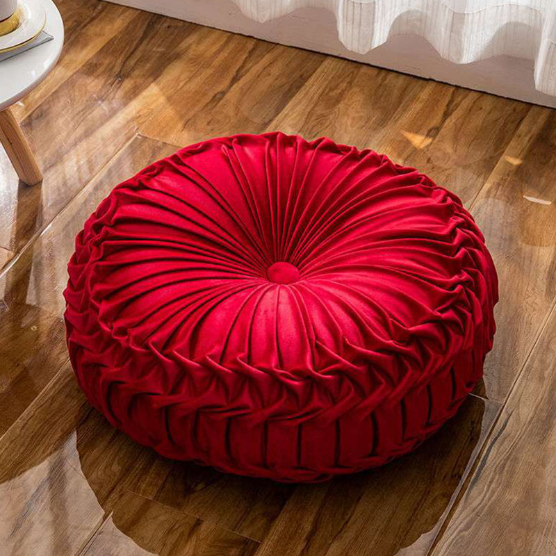 Lanajah Round Pillow Cover & Insert, Scarlet