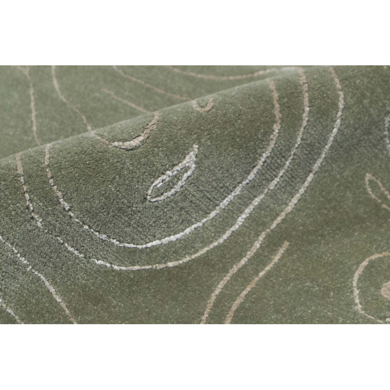 Hand-Knotted High-Quality Green Area Rug