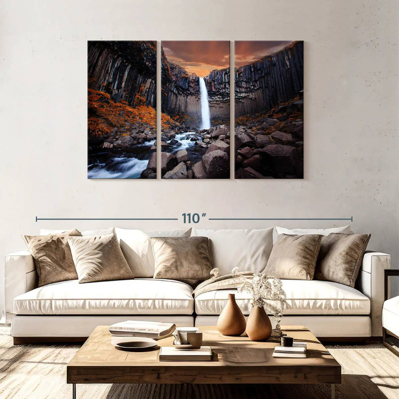 Alvord Svartifoss Waterfall, 48" H x 74" W