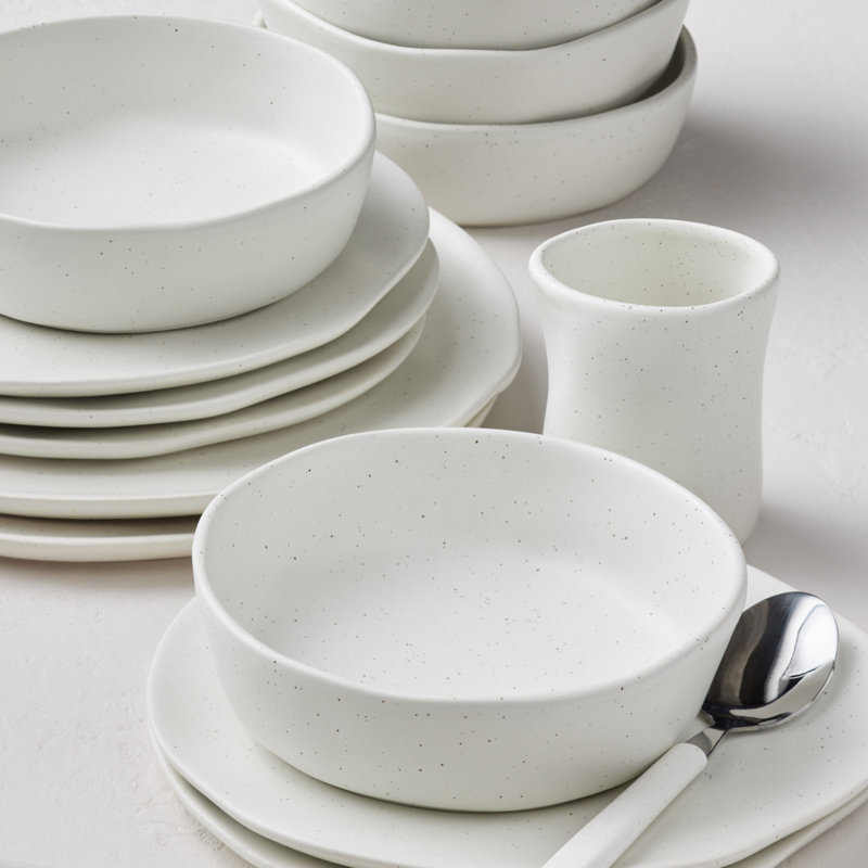 Service de table 32 pièces Stone by Mercer Project Hekonda, Blanc moucheté