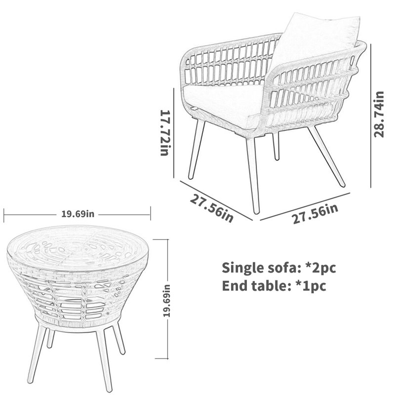Chaise d'extérieur en rotin d'extérieur imperméable Leisu