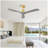 52 Inch Indoor Ceiling Fan Without Light 3 Solid Wood Blades Remote Control Reversible DC Motor