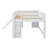 Low Loft Bed With Slide,Three Storage Drawers And Two Doors-517136391