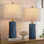 Lampe de table en céramique de 22 po, lampes de chevet de chevet modernes pour bureau de chambre à coucher, (ensemble de 2)